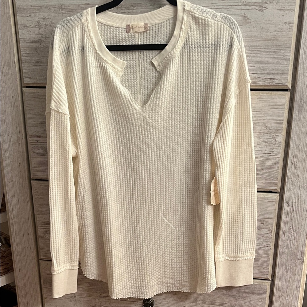 Altar'd State Cream Waffle Knit Sweater